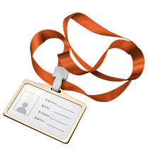 Business Work Card Badge Holder with Lanyard Horizontal Transverse Aluminum Alloy ID Name Card Organizer 2024 - buy cheap