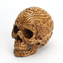 Marrom cabeça humana estátua para decoração de casa resina crânio figurinhas halloween decoração escultura decoração artesanato ornamentos 2024 - compre barato