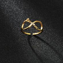 Personalized Customized Name Infinity Open Rings Custom Name Adjustable Stainless Steel Rings For Women Wedding Birthday Gifts 2024 - buy cheap