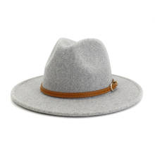 Фетровая шляпа для мужчин и женщин, имитация шерсти, зимние женские фетровые шапки, мужская мода, черный топ, джазовая шляпа, фетровая шляпа, головной убор, Sombrero HF95 2024 - купить недорого