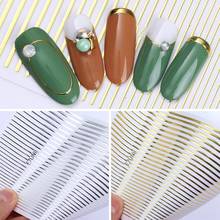 Gold Silver 3D Nail Sticker Striping Tape Lines Design Multi-size Strip Tape Adhesive DIY Foil Butterfly Nail Art Decals Decor 2024 - buy cheap