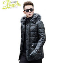 Jacket Genuine Leather Winter Fox Fur Collar Real Sheepskin Coat for Men Warm Down Jackets Manteau Homme Hiver MY1858 2024 - buy cheap