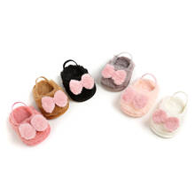 Princess Newborn Baby Girl Soft Fur Rabbit Bowknot Crib Shoes Birthday Party Prewalkers 0-18Months 2024 - buy cheap
