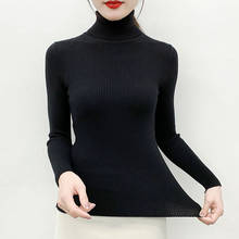 Autumn And Winter Sweater For Women 2021 Turtleneck Slim Korean Clothing White Casual Pullovers Solid Black Top Long Sleeve 0845 2024 - buy cheap