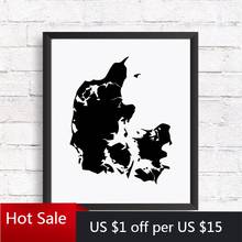 Black And White Country Map Poster Prints Map Of Iceland Denmark Norway Sweden Finland Canvas Painting Art Wall Decor Room Decor 2024 - buy cheap