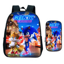 Mochila de Sonic para niños, bolsa de escuela primaria, regalo de inicio escolar, 2 uds. 2024 - compra barato