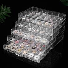 120 Grids Transparent Acrylic Nail Display Organizer Makeup Jewelry Drawer Box transp0arent box for models acrylic organizer 2024 - buy cheap