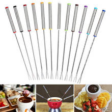 6pcs / Set Stainless Steel Chocolate Fork Cheese Pot Hot Forks Fruit Dessert Fork Fondue Fusion Skewer Kitchen Tools 2024 - buy cheap