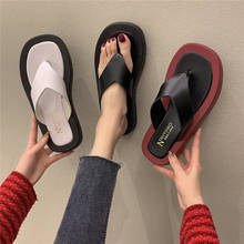 COOTELILI 2021 New Fashion Women Summer Slippers Flip Flops 3cm Heel Fashion Flats Shoes Slippers Non-slip Flats Basic 35-40 2024 - buy cheap