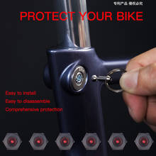 Самый маленький легкий велосипедный замок 0,45g с защитой от кражи, умный дизайн, защитный стержень седла, руль, колеса 2024 - купить недорого