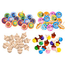 Set of 15 Classic Wooden Spinning Tops Adult Kid Spinning Toy Outdoor Games 2024 - buy cheap