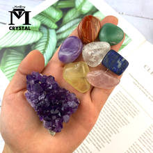 Drop Shipping  Natural Amethyst Cluster Quartz Crystal Seven Chakras Mineral Specimen Healing Stones Rough Ore Therapy Stone 2024 - buy cheap