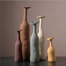 Vaso de cerâmica nórdico, acessórios para casa, sala de estar, mesa, decoração, artesanato, loja de hotel, estatueta, arte de vaso de flores 2024 - compre barato