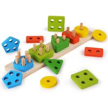 Juguetes Educativos Montessori de madera para niños, formas geométricas, cognición, matemáticas, bebés, juguetes educativos para niños 2024 - compra barato