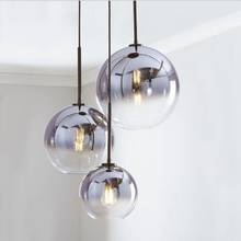 Lámpara colgante LED de cristal dorado y plateado, accesorio nórdico para cocina, comedor, sala de estar, tienda, Bar 2024 - compra barato