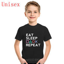 Eat Sleep Playstation Repeat Gamer Life children clothes kids clothes shirts for teenage girls kids clothes girls summer clothes 2024 - buy cheap