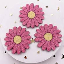 New 6PCS Felt Fabric Rainbow Glitter 42mm Flower Applique Wedding DIY Sewing Patch Hair Bow Accessories DIY Craft Supplies 2024 - buy cheap