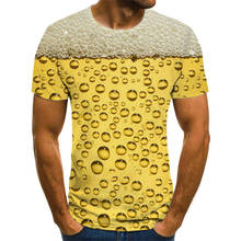Camiseta de cuello redondo para hombre, camisa de manga corta con estampado 3D de cerveza, divertida, a la moda, de verano, talla 110-6XL, 2021 2024 - compra barato