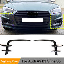 Pára-choques dianteiro candds nevoeiro grill capa guarnições para audi a5 b9 sline s5 2017 - 2019 frente pára-choques aletas aberturas de fibra de carbono/frp 2024 - compre barato