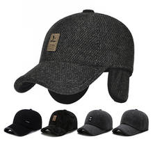 Winter Hat Ear Warmer Woolen Snapback Baseball Cap Earflap Earmuffs Cotton Thickened Protection Men Fashion 2024 - buy cheap