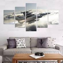 Pintura en lienzo de F-16 Fighting Falcon AIM-7, arte de pared, decoración del hogar, Modula AIM-9, avión, carteles e impresiones, 5 paneles 2024 - compra barato