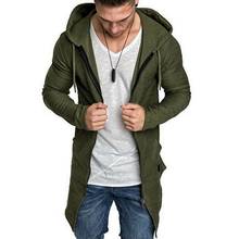 Dihope новый мужской однотонный Тренч с капюшоном, куртка, Кардиган с длинным рукавом, верхняя одежда для мужчин, Осень-зима, приталенное длинное пальто, топы 2024 - купить недорого