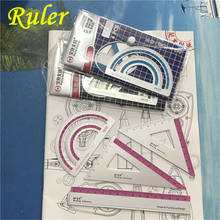 New 4pcs/set UV Aluminum Alloy Ruler Drawing Measurement Geometry Triangle Ruler Straightedge Protractor A Variety Of Rulers 2024 - buy cheap