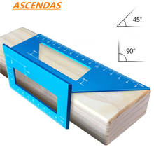 ASCENDAS Aluminum Alloy Woodworking Scriber T Ruler Multifunctional 45/90 Degree Angle Ruler Angle Protractor Gauge TP-0214 2024 - buy cheap