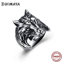 GOMAYA Stainless Steel Men Ring Creative Cool Wolf Head Personality Animal Ring Punk Fashion Classic Design To Send Friends Gift 2024 - buy cheap