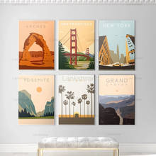 Nordic Vintage Travel Cities Poster New York San Francisco Miami Arches National Park Landscape Art Canvas Painting Wall Picture 2024 - buy cheap