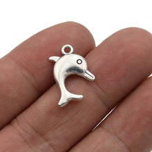 JAKONGO Antique Silver Plated Dolphin Charm Pendants for Bracelet Jewelry Accessories Making DIY 20x15mm 10pcs 2024 - buy cheap