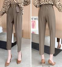 ZHISILAO Elegant High Waist Blazer Pants Women with Belt 2020 Solid Suit Pockets Office Ladies Pants Plus Size Vintage Trousers 2024 - buy cheap