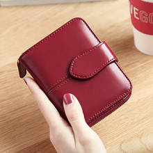 New Purse Women Short Wallets Wax oil skin Zipper Hasp Wallet Coin Pocket Female Fashion Purse Card Holder porte monnaie femm 2024 - buy cheap