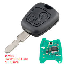 2 Buttons 433Mhz Car Remote Key with ID46 / PCF7961 Chip and NE78 Blade Fit for Peugeot 406 407 408 607 Keyless Entry System 2024 - buy cheap