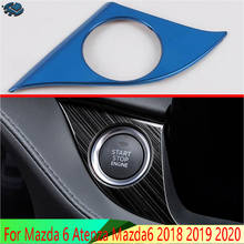 Accesorios de acero inoxidable para Mazda 6, Atenza, Mazda6, 2018, 2019, 2020, una tecla para iniciar la decoración, caja de modificación 2024 - compra barato