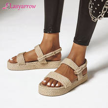 Lasyarrow-sandálias femininas casuais, primavera-verão, sapatos romanos, sapatos de praia, cunha, sapatos concisos, tamanhos 35-43 2024 - compre barato