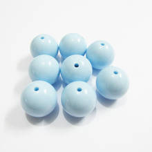 Newest!! 20mm  105pcs/lot  Mint Blue Chunky Gumball Bubblegum Acrylic Solid Beads For Necklace Making 2024 - buy cheap