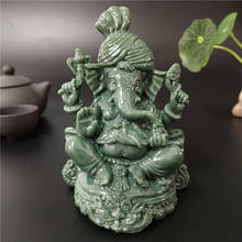 Ganesha estátua buda elefante deus esculturas 11cm/4.33 polegada homem-feito jade pedra ornamento casa jardim decoração estátuas de buda 2024 - compre barato