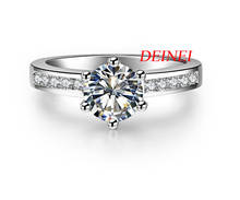 Anéis capinação 6 garras, anéis de prata esterlina, conjunto de anel de noivado para mulheres, 1 ct de luxo 2024 - compre barato