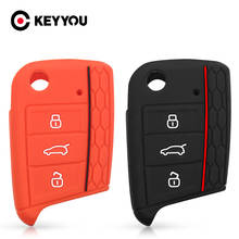 KEYYOU For VW Polo Golf 7 2015-2020 For Skoda Octavia Kodiaq Karoq For SEAT Ateca Leon Cover Shell Silicone Key Case 2024 - buy cheap