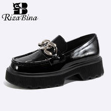 Туфли-лодочки RIZABINA женские из натуральной кожи, Повседневная офисная обувь на толстом каблуке, платформа, Ретро стиль, размеры 34-43, весна 2024 - купить недорого