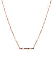 Colar de barra em arco-íris, joia delicada minimalista de alta qualidade, cor prata 925, metal esterlina 2024 - compre barato