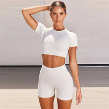 Seamless Solid Color Women Yoga Set Workout Shirts Sport Shorts Gym Crop Top High Waist Sports Set Workout Sports Suit 2024 - buy cheap