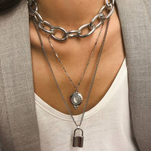 ICNWAY преувеличенная металлическая цепочка в стиле панк, женское простое многослойное длинное ожерелье с цирконием 2024 - купить недорого