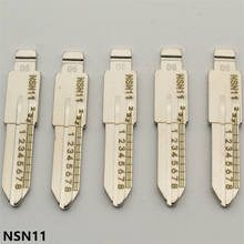 Xieaili oem 30 pces no.6 nsn11 gravado linha chave lâmina escala corte dentes sem corte chave lâmina para nissan k427 2024 - compre barato