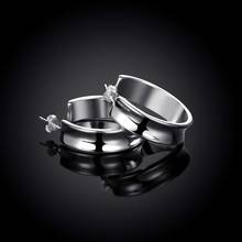 Серьги женские круглые из серебра 925 пробы, блестящие, свадебный подарок 2024 - купить недорого
