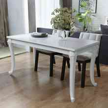Обеденный стол 45,7x26x30 дюймов, блестящий белый 2024 - купить недорого