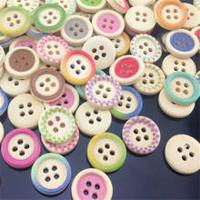 100pcs Multicolor 4 Holes Round Wood Buttons Sewing Craft Mix Lots WB52 2024 - buy cheap