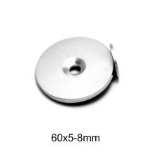 Imán de neodimio redondo, 60X5-8mm, disco de imán permanente N35, 60X5mm, 8mm, 1/2/3 unidades 2024 - compra barato