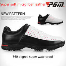 Sapatos para golf masculinos pgm, calçados à prova d'água, respiráveis, para treinamento de spikers e unhas, tênis de treinamento de alta qualidade aa10102 2024 - compre barato